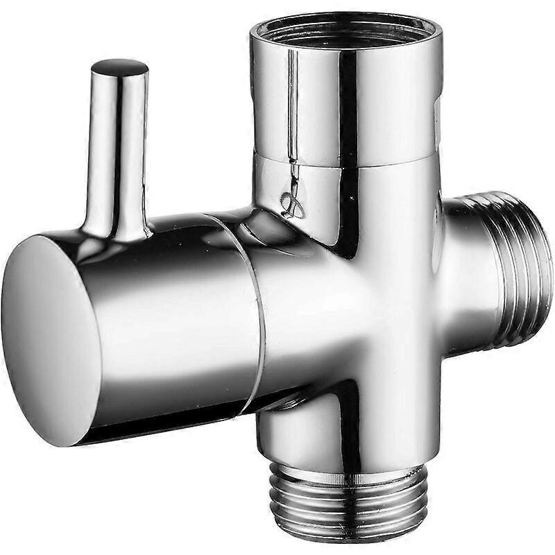 Solid Brass 3-Way Valve G1/2" Hand Shower Shower Components Universal Fitting, Chrome DSF007, Silver