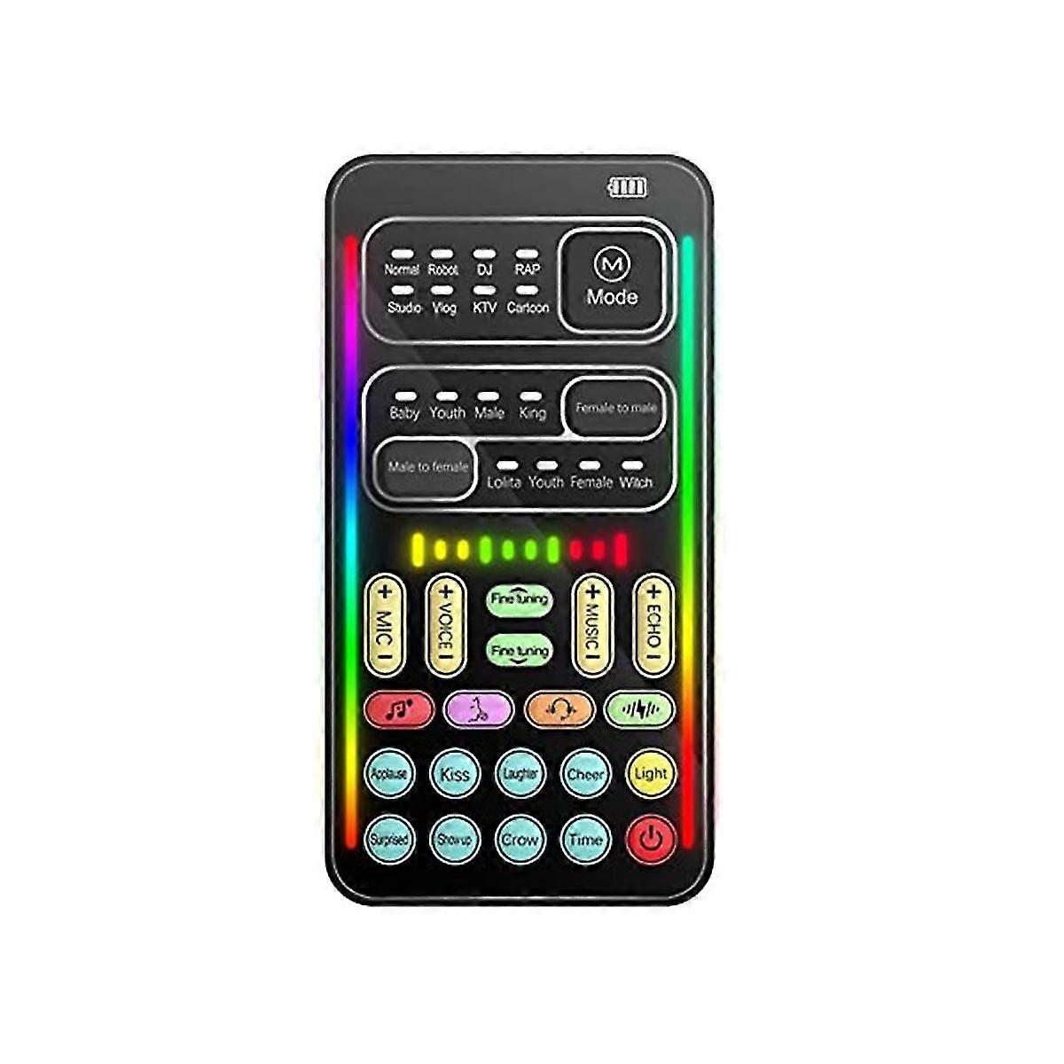 Handheld Portable Multifunctional Voice Disguiser, Mini Sound Card With 8 Sound Changes For Mobile