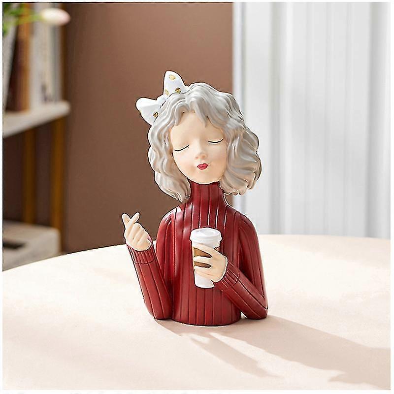 Jianghuo Nordic Bubble Girl Resin Sculpture Modern Home Decoration Living Room Decoration Accessories Girl Bedroom Cafe Decoration Gifts