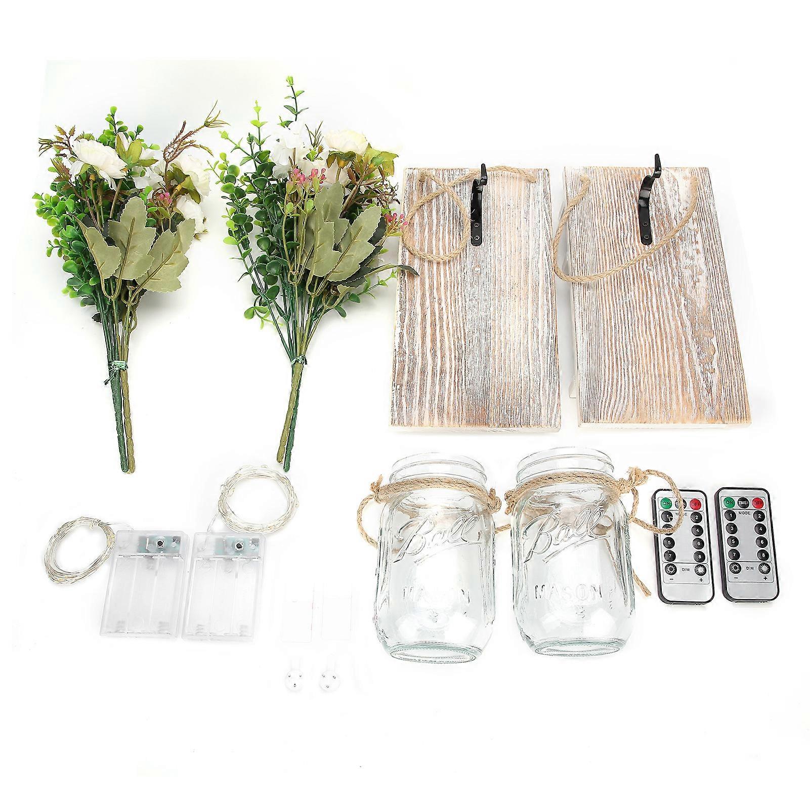 Rustic Wall Sconces with Remote Control Garden Flowers DIY Hand?Made Craft Collection