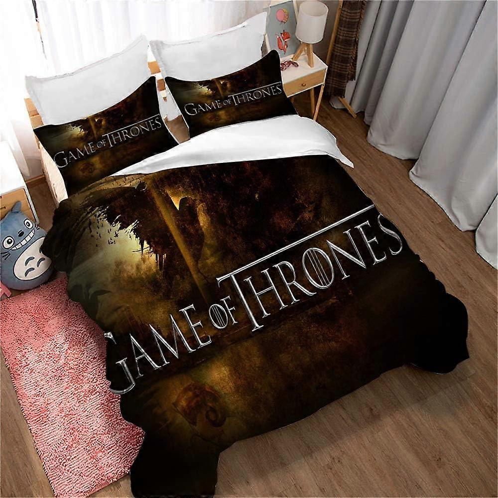Game of Thrones nevresim takımı 90g plus polar fırçalanmış kumaş, fermuar anahtarı, iki yastık kılıfı,resim 04)