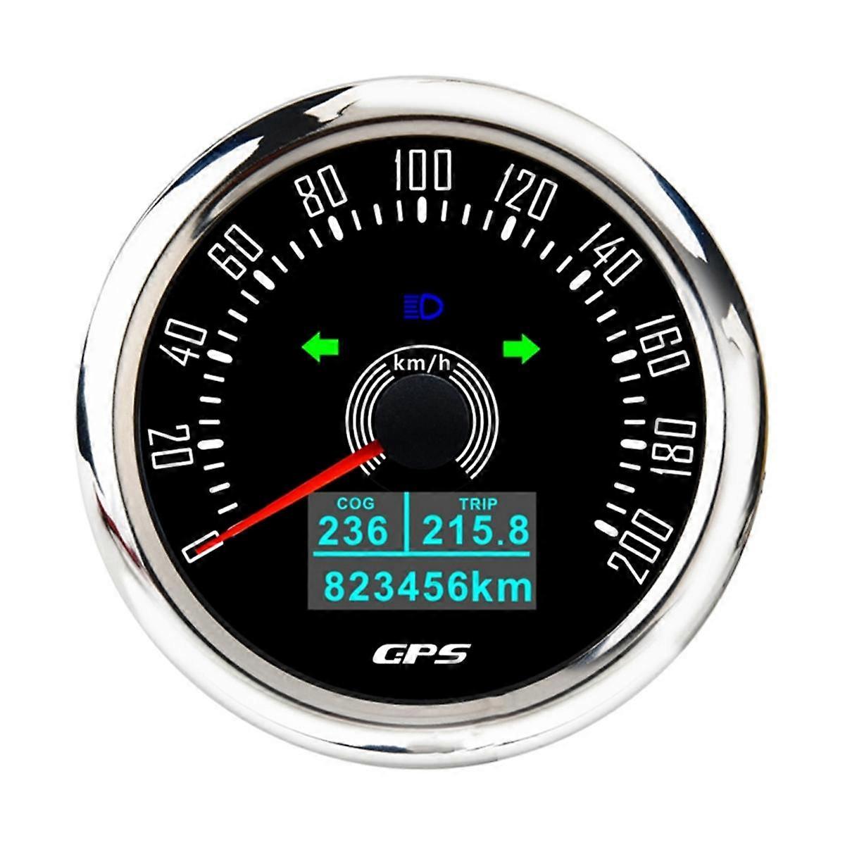 85MM GPS Speedometer with GPS Antenna 7Colors Backlight Digital LED Odometer Gauge for 12V24V Car B