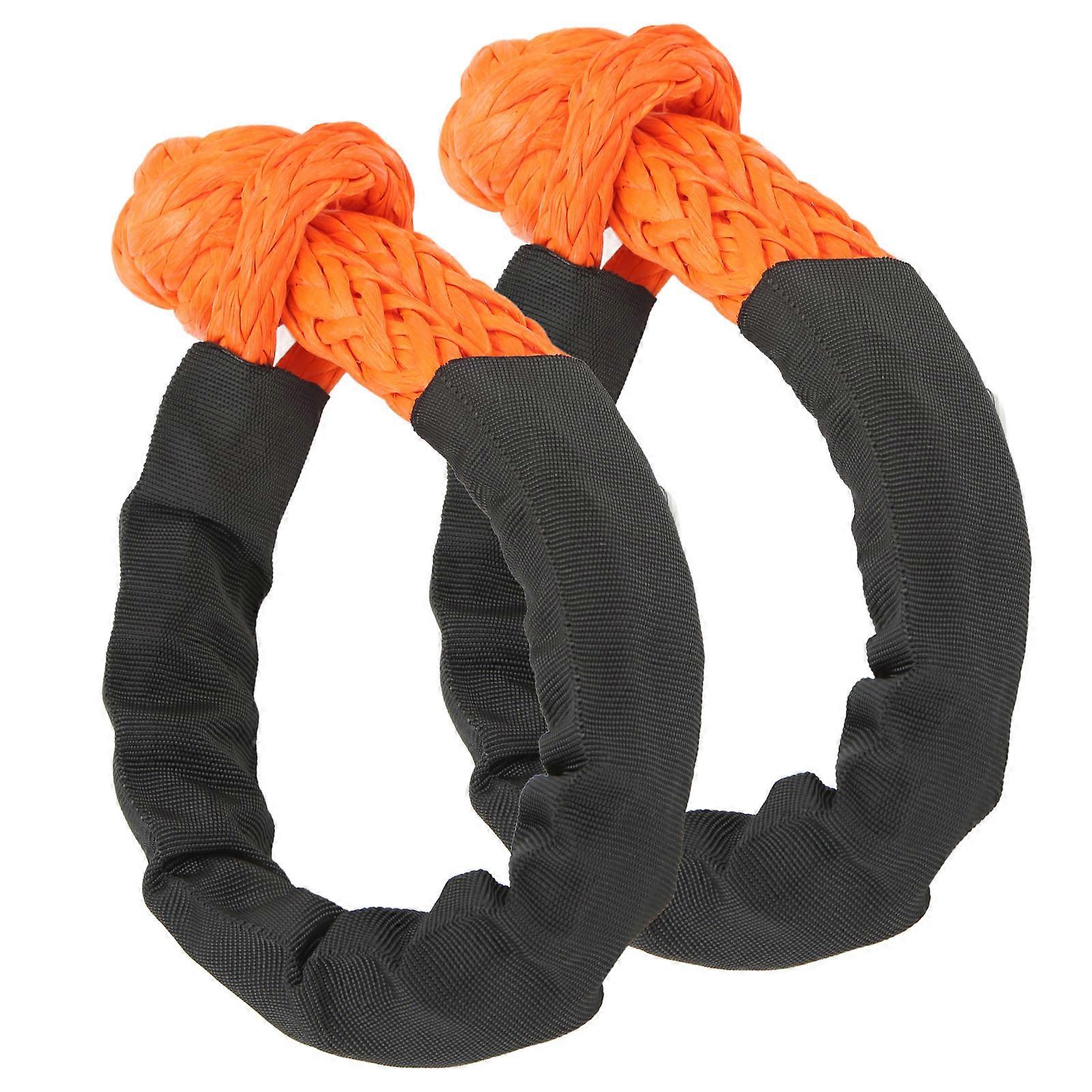 2Pcs Synthetic Soft Shackle 21 Tons Breaking Strength Flexible Lightweight Rope Shackle for Truck SUVs Offroad Vehicle YEMAA