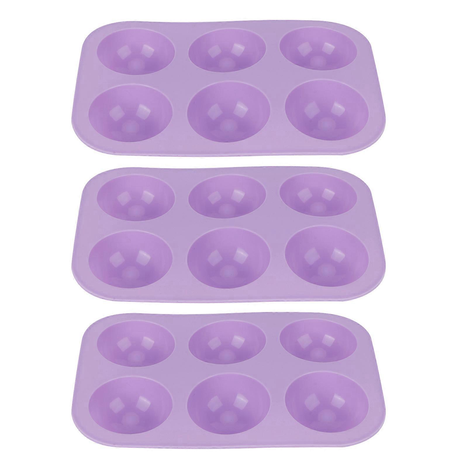 3Pcs Hemispherical Mold Silicone Baking Mold for Chocolate Pudding Mousse Dessert Kitchen Tools,Purple