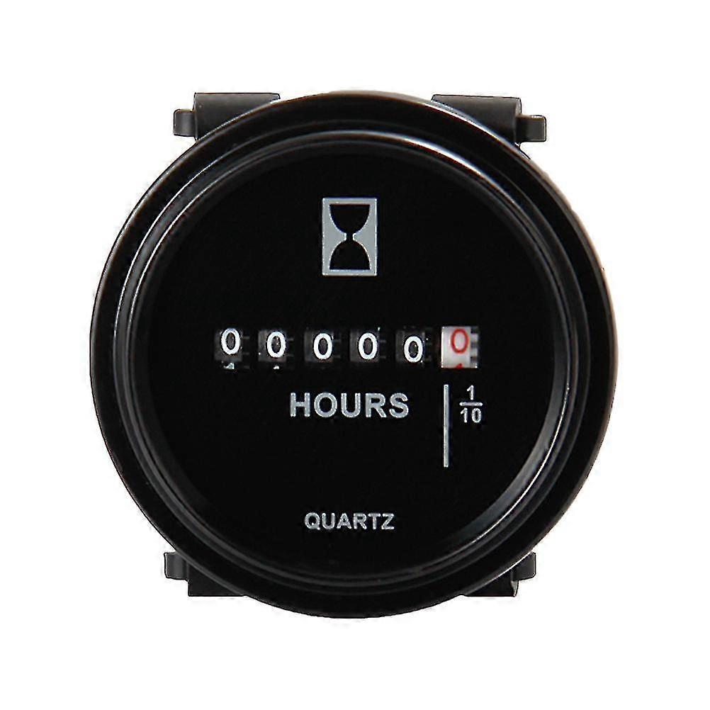6-80V Round Waterproof Timer LCD Display Engine Digital Tach Hour Meter for Gasoline Diesel Engine Lawn Mower Motorcycle (DC)