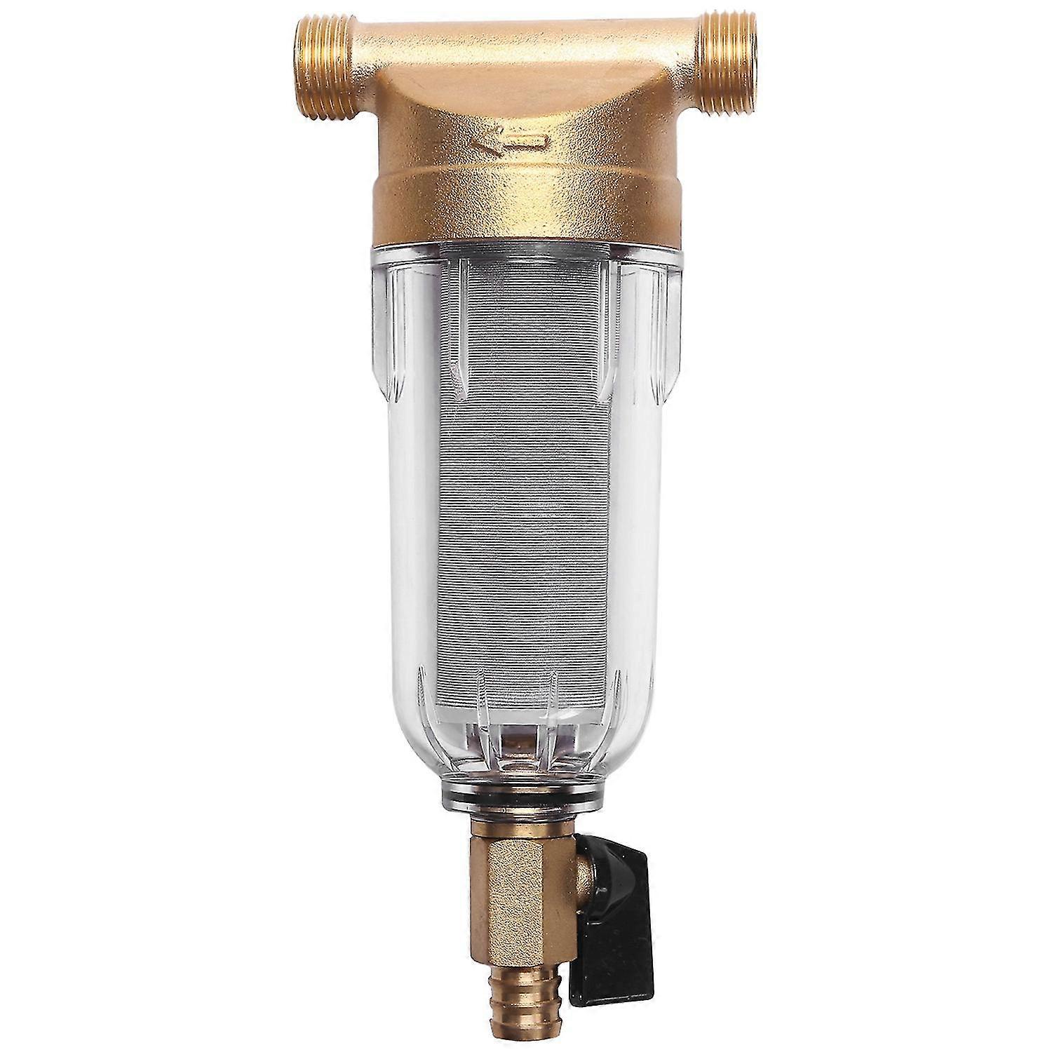 4 Split-mouth Water Filters Front Purifier Copper Lead Pre-filter Backwash Remove Rust Contaminant Th Happy H