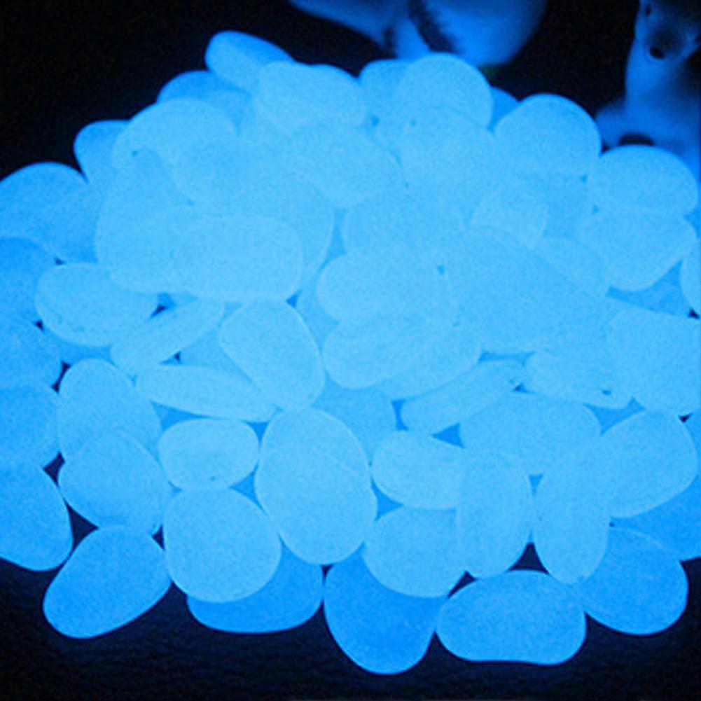 300pcs Pool Decorative Artificial Luminous Stone Glow In The Dark Pebbles Garden Path Aquarium