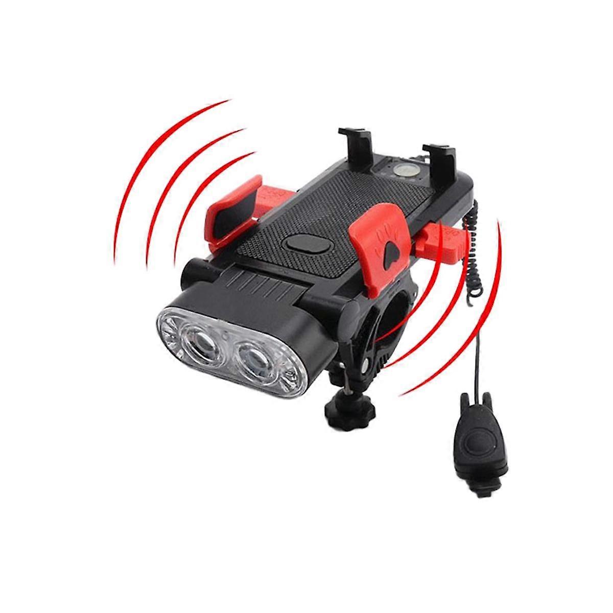 Bicycle Lights 4-In-1 with Cell Phone Holder Charging Treasure Bicycle Headlights Mountain Bracket