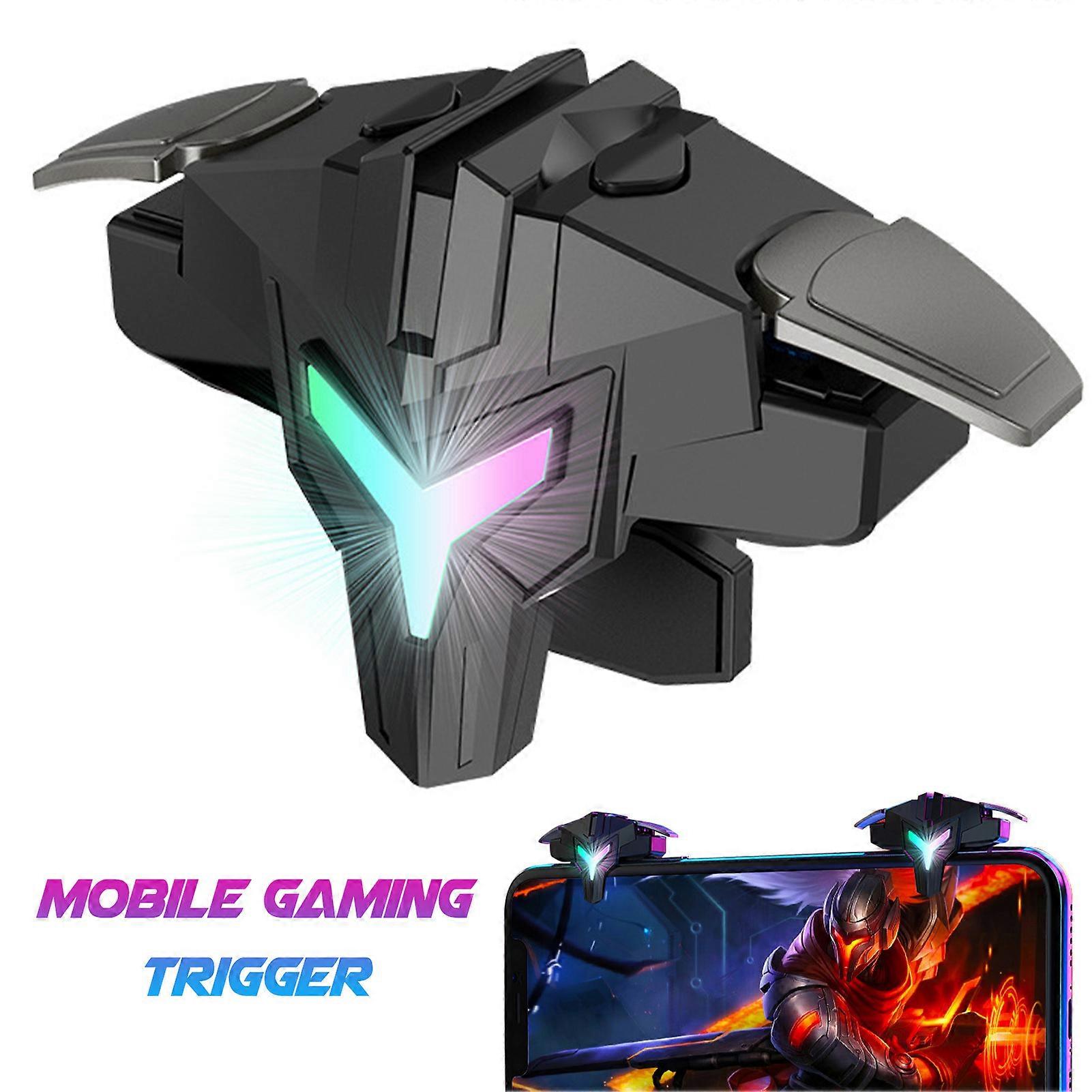 A1 Mobile Gaming Trigger Professional RGB Lighting Vibration Type Aim Shooting Game Controller Gamepad Pulse Key Button for Mobile Phone