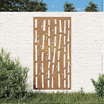 Garten-Wanddekoration 105x55 cm Cortenstahl Bambus Design