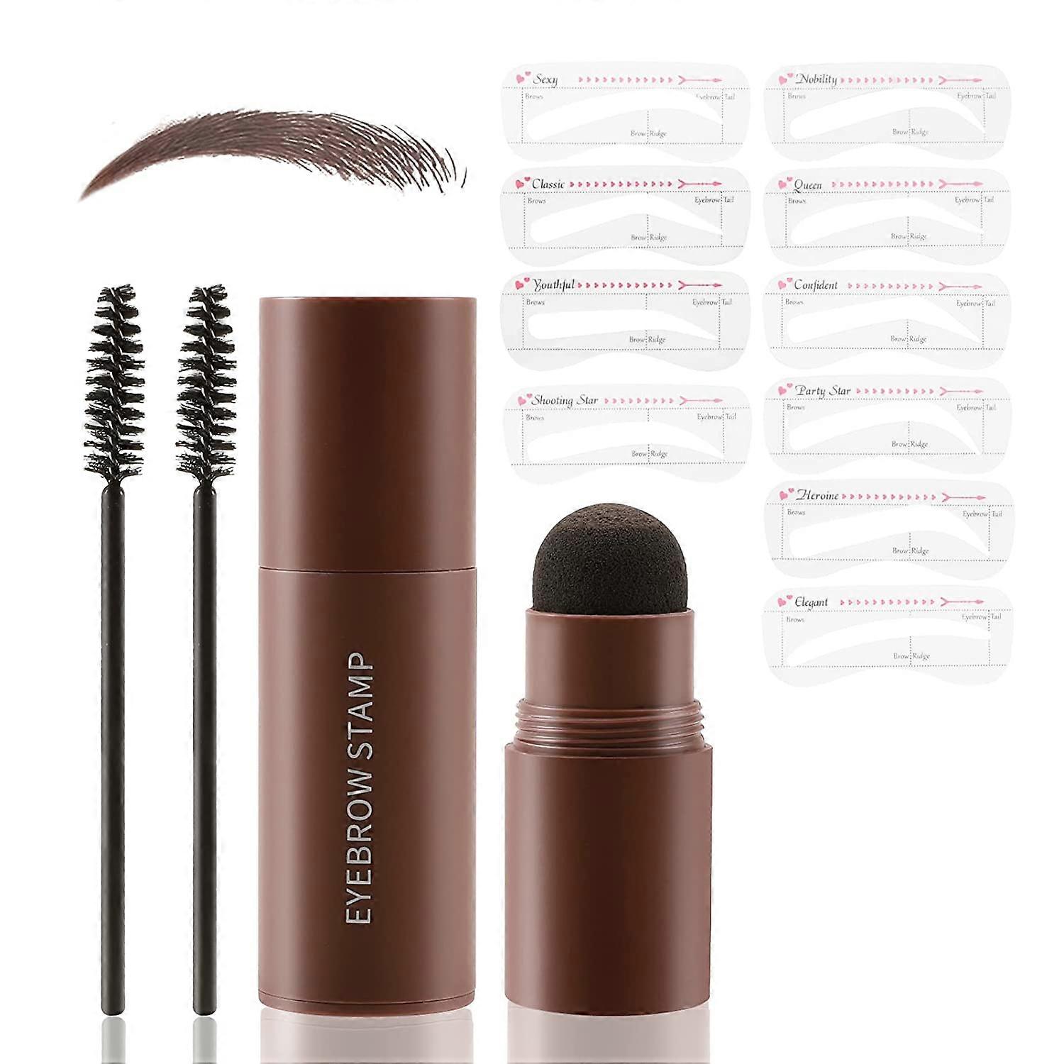 Eyebrow Stamp, Eyebrow Stamp Stencil Shaping Kit, Eye Brow Filler Powder Long Lasting, Eyebrow Definer Makeup for Natural Brow