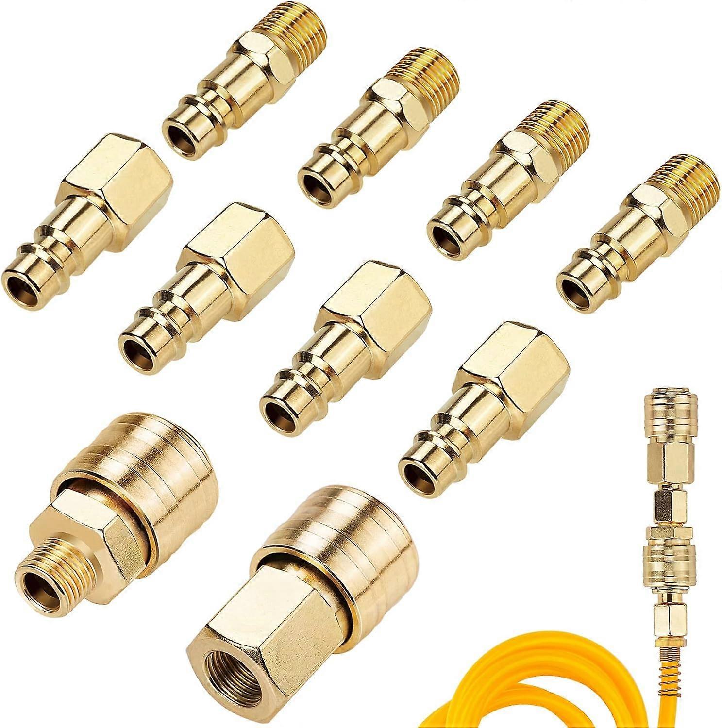 Compressed Air Quick Coupling Pack of 10 Euro Compressed Air Coupling 1/4" BSP - Air Fitting - Compressor for Hose - Clutch Connector - Air Hose - Air