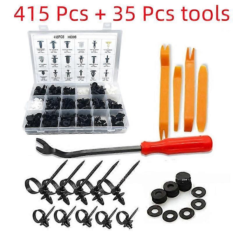 415/620pcs Κιτ επισκευής προφυλακτήρων αυτοκινήτων συνδετήρων κουτιών Βιδωτή επιτροπή πορτών αυτοκινήτων βιδών που επενδύει διακοσμητικά πριτσίνια επέκτασης προφυλακτήρων πλαστικά