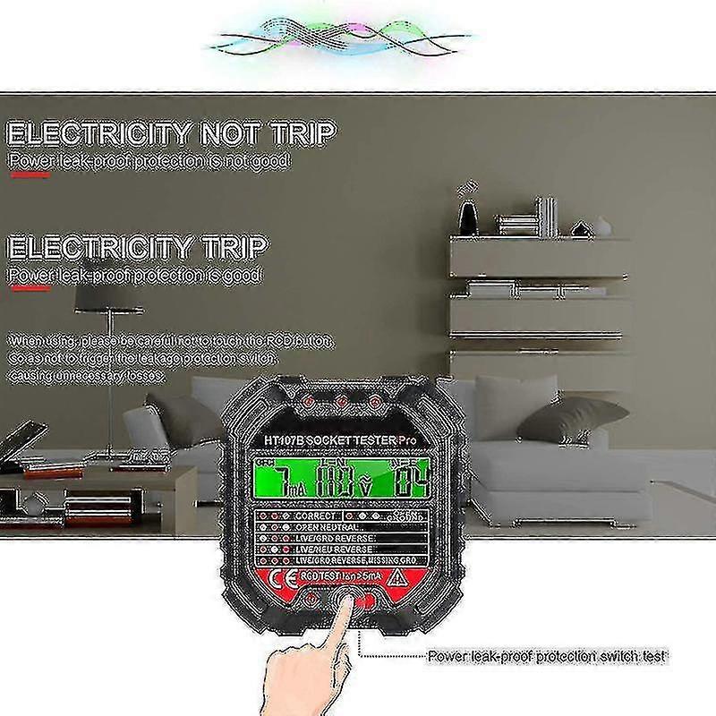Outlet Tester Digital Display Electrical Socket Tester Automatic Electric Circuit Polarity Voltage Detector