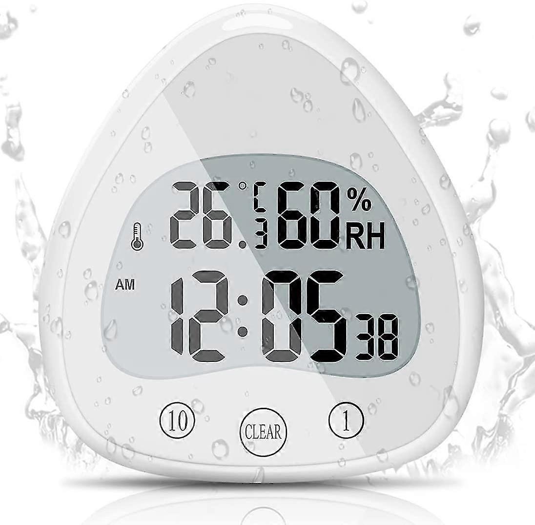 Dww-digital Bathroom Clock Waterproof Shower Timer Lcd Timer / Temperature Humidity Kitchen Timer With Suction Cup Hole Bracket
