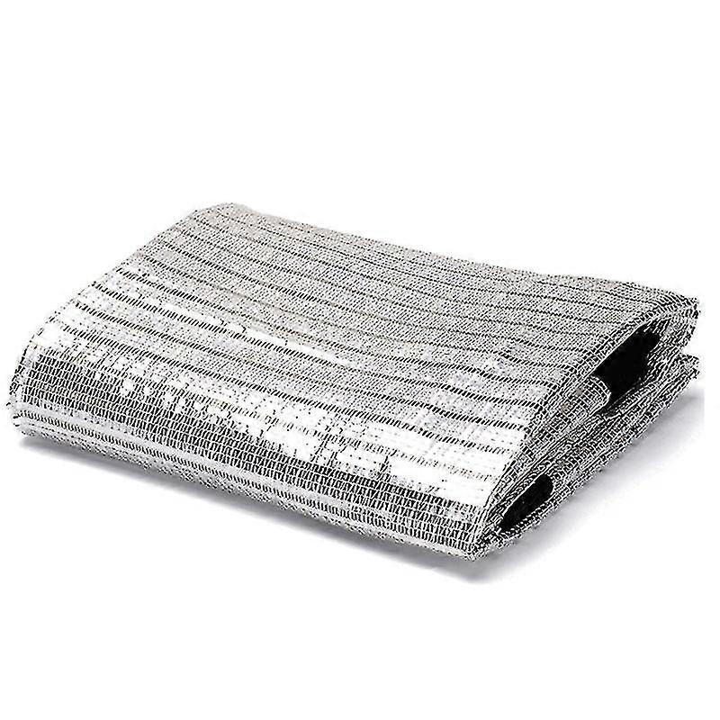 Uv Block Fabric Permeable Durable Outdoor Sunscreen Netting Reflective Aluminum Foil Net 75% Shading Rate Balcony Roof Gardening1x1m