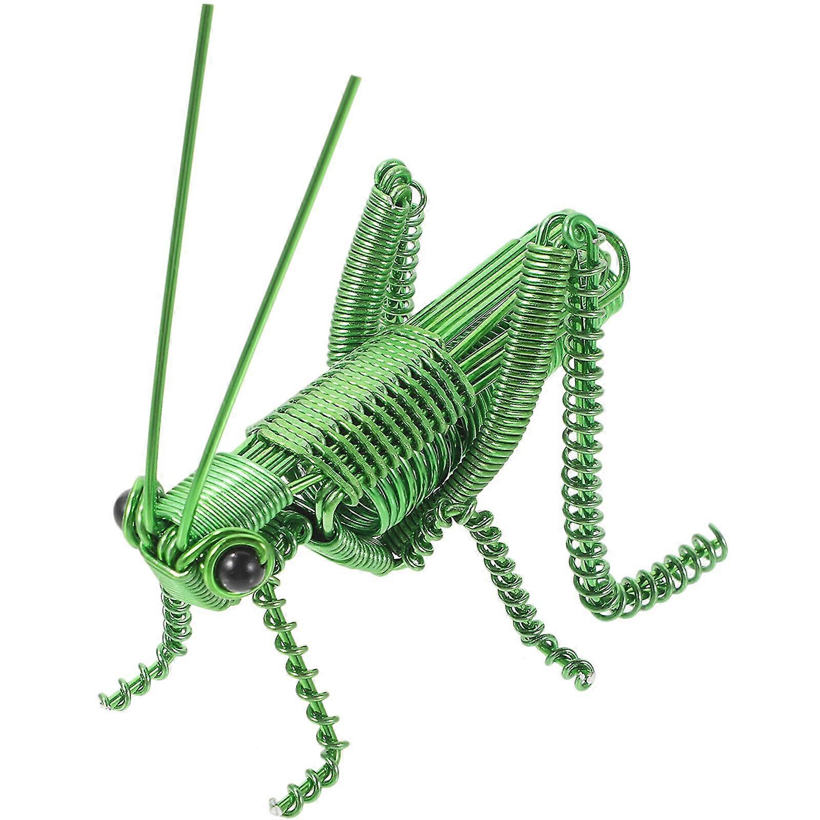Aluminum Grasshopper Figurine Grasshopper Playthings Locust Cognitive Model Ornament