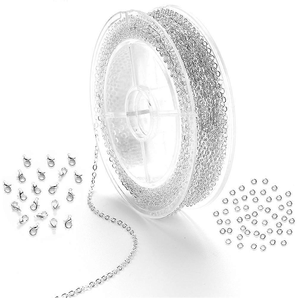 Link Chain Spool Bulk With 4mm Jump Ring And Lobster Clasps For Craft Diy Necklace Jewelry Making Si