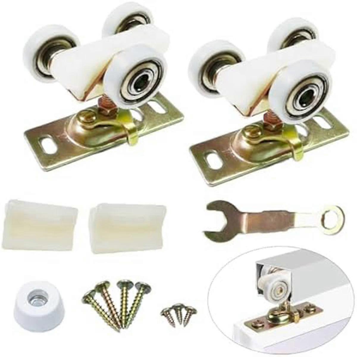 2er-Pack-Schiebetaschentür-Hardware-obere Aufhängerollen-Räder-Montage passend Teil 1125 & 1500 Hardware-Kit
