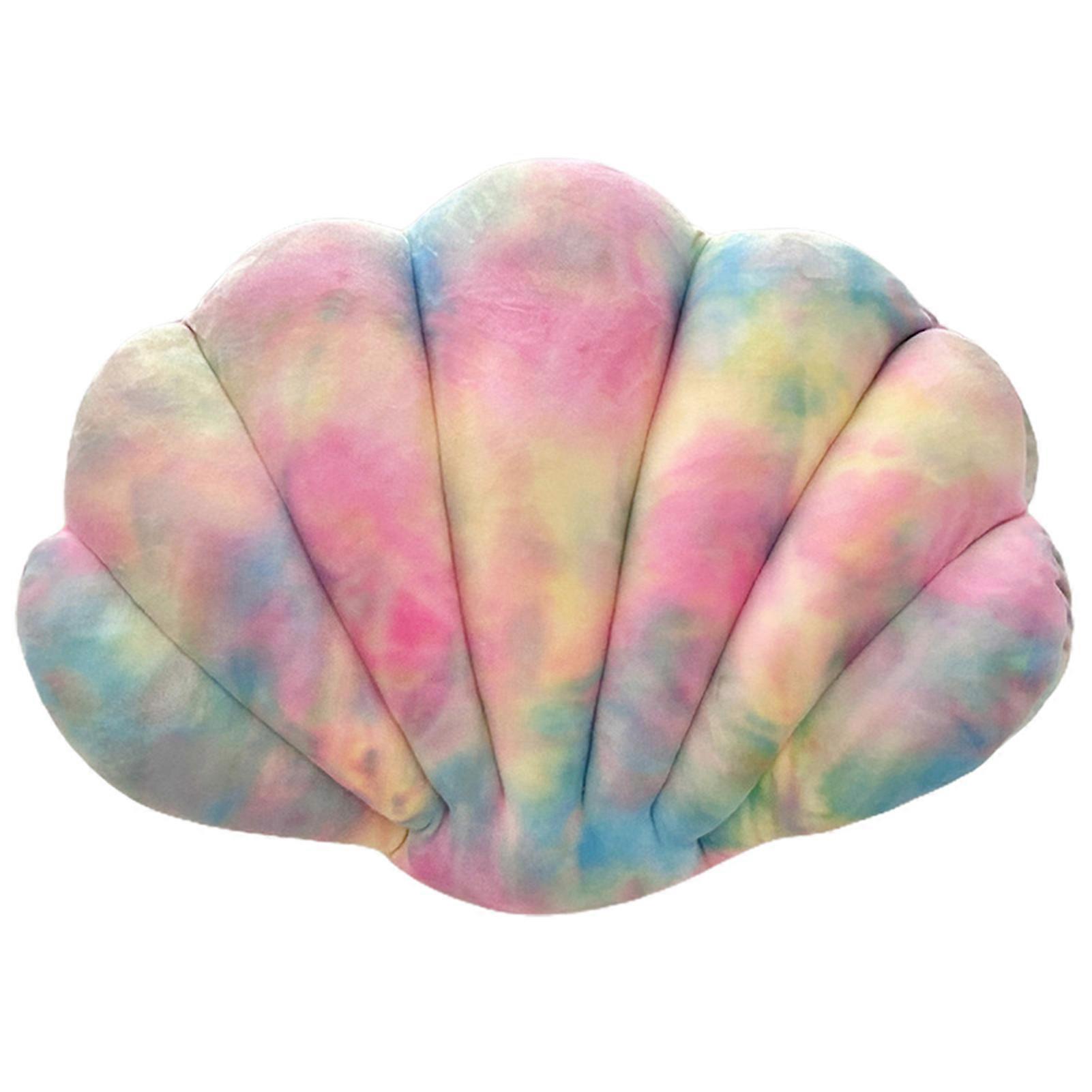 Throw Pillow Colorful Seashell Shape Ocean Theme Elastic Fully Filling Plush Stuff Toy Sofa Bed Couch Decoration Office Nap Pillow Car Seat Pillow