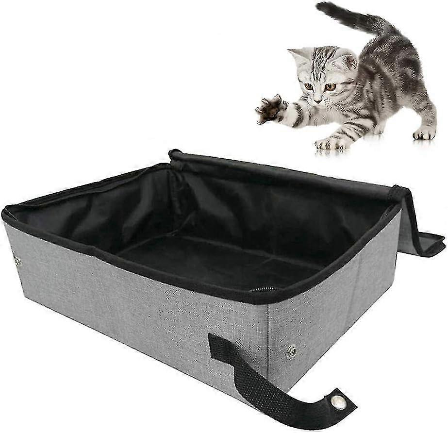 Cat Litter Box, Waterproof, Foldable, with Cover for Easy Carrying (Size S)VEBTles