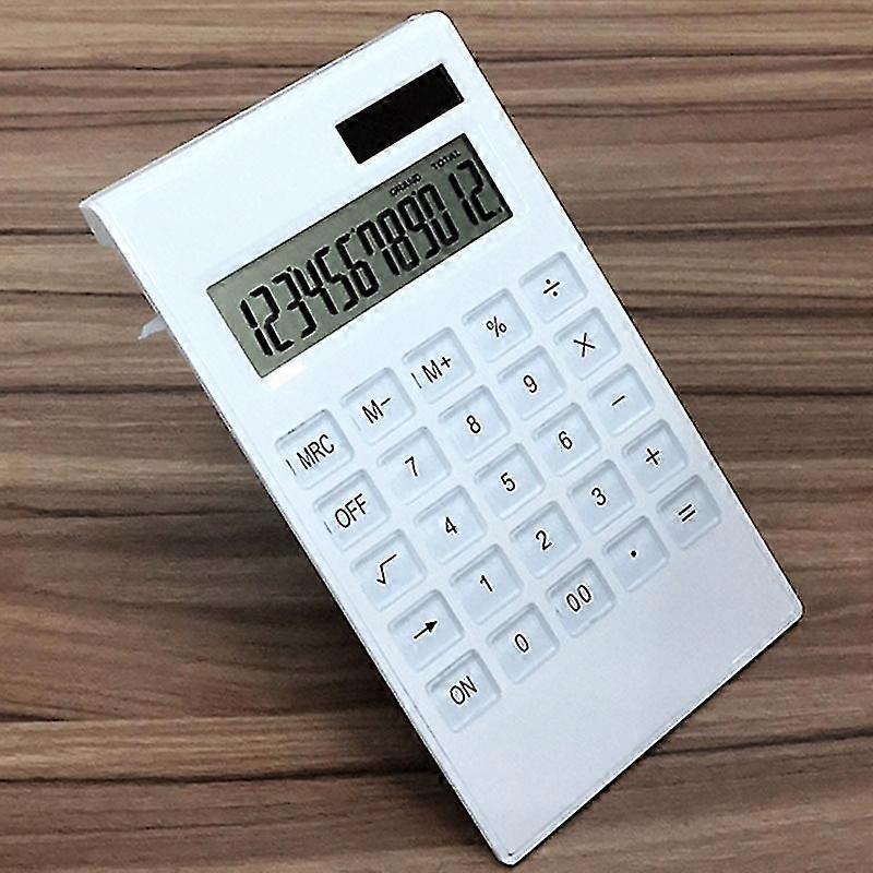 Acrylic Calculator,solar Power,12 Digits Lcd Display,modern Elegant Desk Accessory,office Home Electronics,business Gift Ideas,free Complimentary Styl