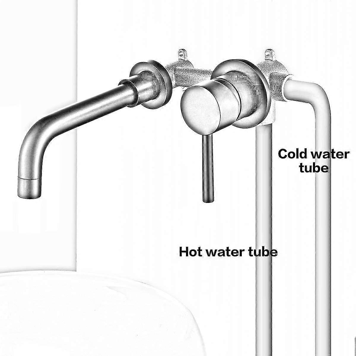 In-wall Hot And Cold Faucet Frosted Bathtub Faucet Wall Mounted