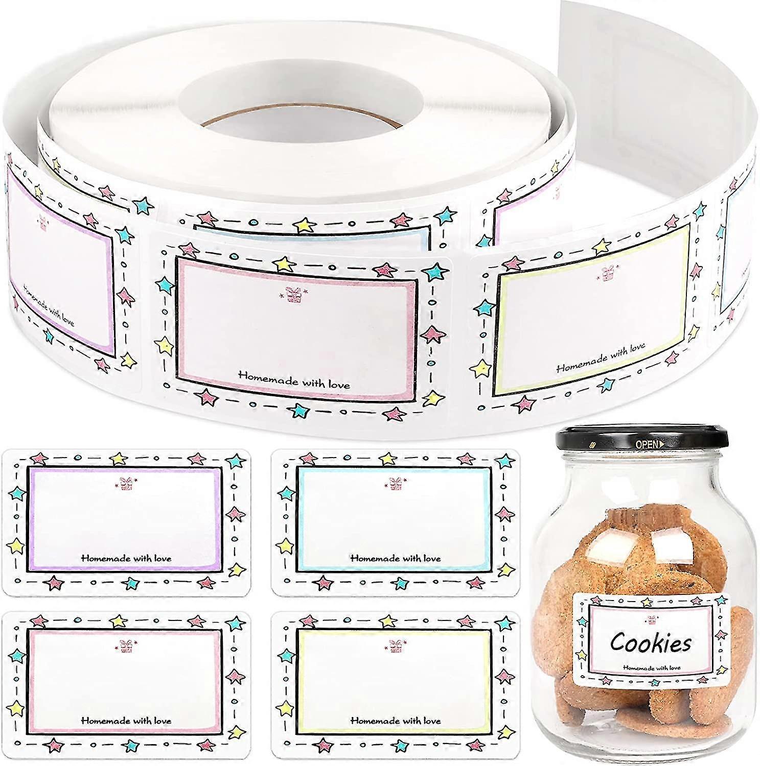 Jam Jar Labels - 500pcs Labels for Jars, Self Adhesive Jar Labels