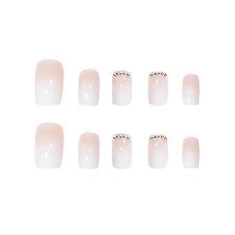 White simple gradient with diamond square head wear nail...