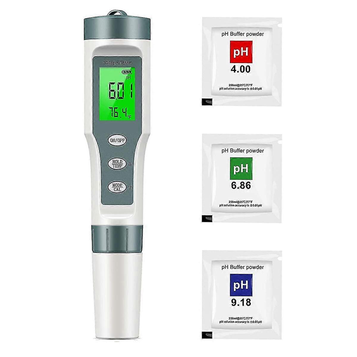 Digital Ph/tds Meter With Atc Ph Tester, 0.01 Resolution High Accuracy 3 In 1 Pen Type Tester, Wate