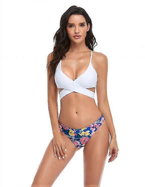 Bikini Bikini Badkläder Split Print Bikini Beach Backless Badkläder