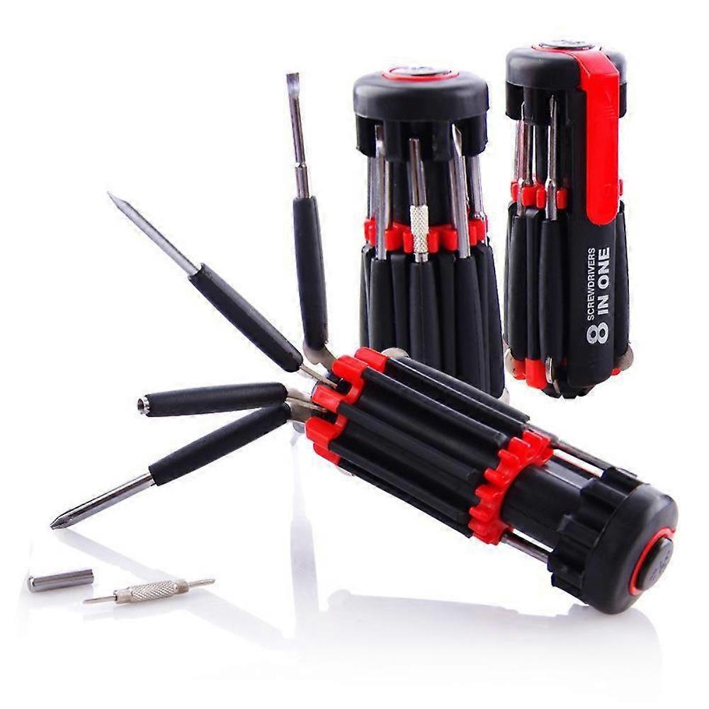 8-in-1 Portable Screwdriver with LED Torch Tools Multi Light up Flashlight