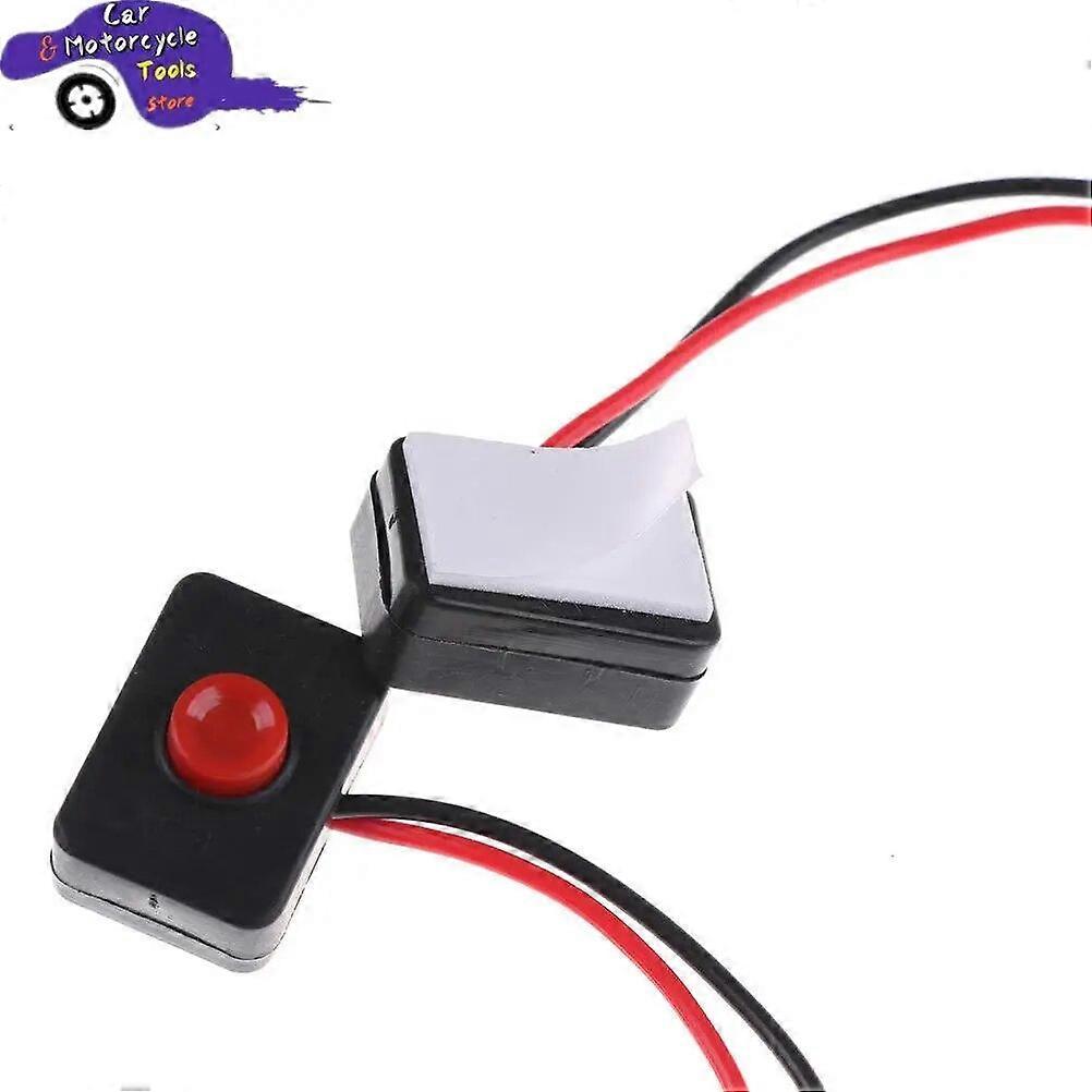 2Pcs Adhesive Base Push Button Action Wired Switch DC 12V 2AA dhesive Base Push Button for Car 3.5 x 2.5 x 15cm/ 1.4&quot; x 1&quot; x 5.9