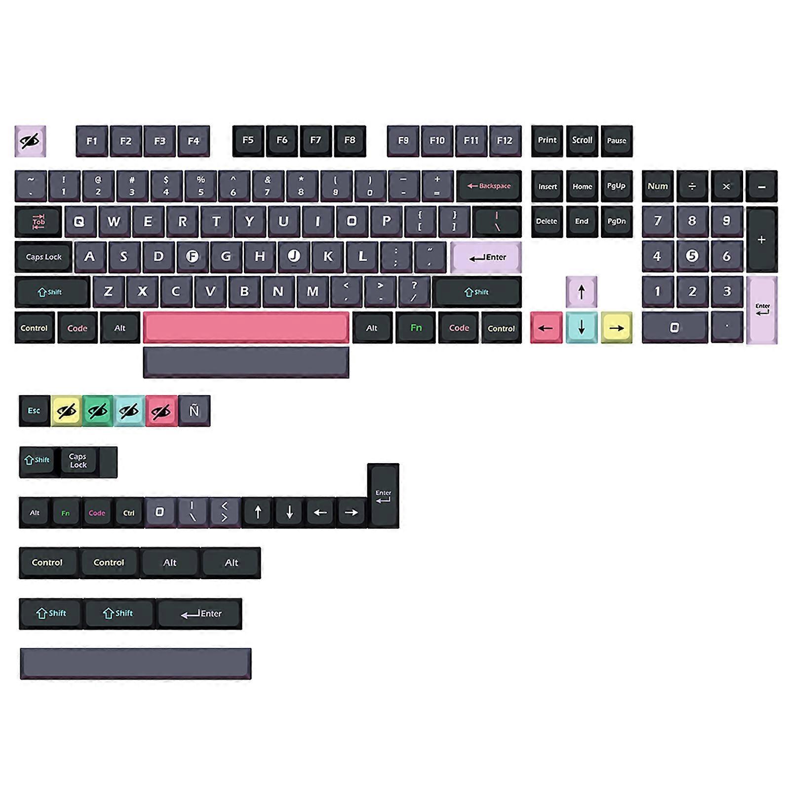 133Keys PBT Dye-Subbed Stylish Keycaps for Mechanical Keyboards for Key Cap XDA Profile For MX Switches GK61/64/68/84/87
