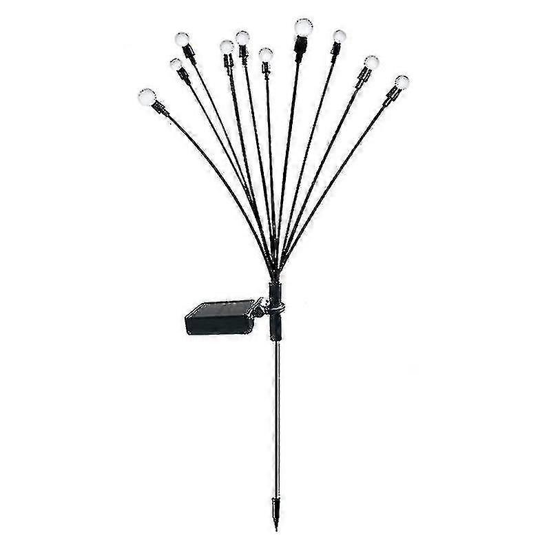1 Stück 10 solarbetriebene Glühwürmchenlichter, 10 LEDs, wasserdicht, solarbetrieben, schwankende Gartenlichter für den Außenbereich
