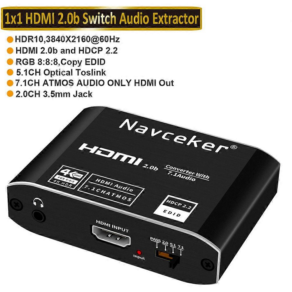 Redkid 4K HDMI to RCA Audio Extractor SPDIF HDMI Audio Converter Adapter AV RSA Support 4K@60Hz RGB