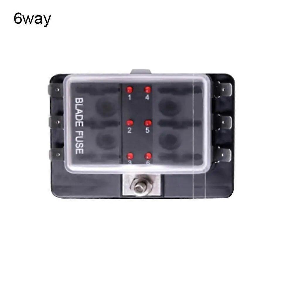 Multiple Models 4/6/10 Way Blade Fuse Box Holder with LED Warning Light Automobiles Accessories for Car Boat Marine Trike