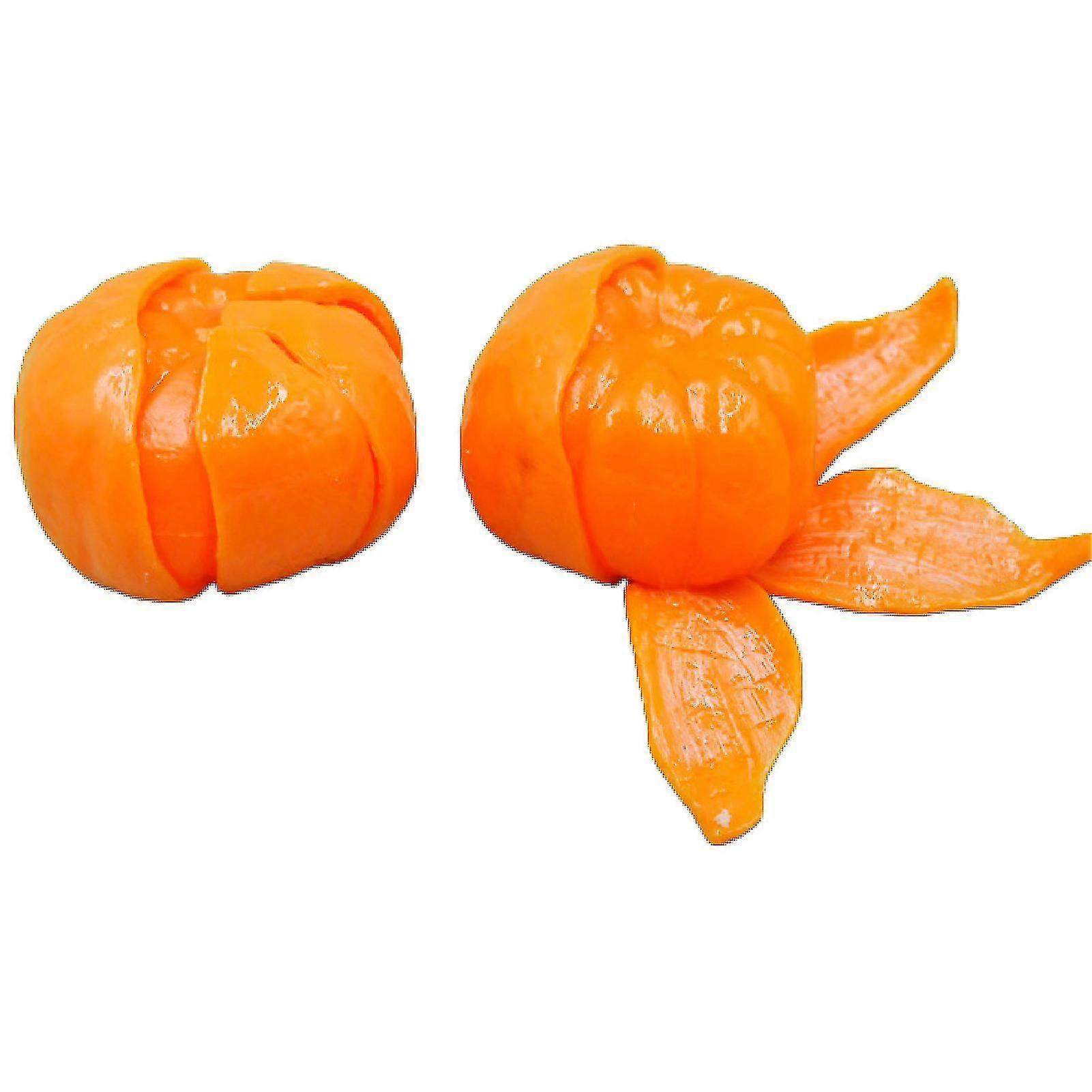 2pcs Decompression Toy Simulated Novelty Tpr Rubber Unzip Peeled Oranges Fruit Squeeze Toy For Study