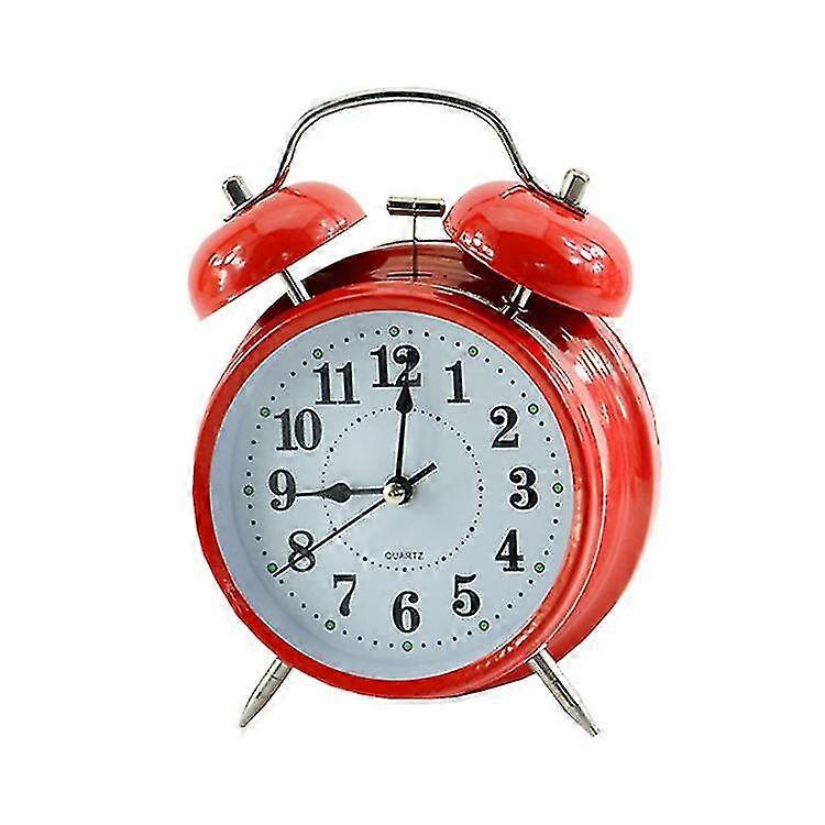 4-inch Metal Simple Digital Alarm Clock, Bedside Large Volume Alarm Clock, Regular Alarm Clock For Students To Wake Up, Night Light Silent Clockred