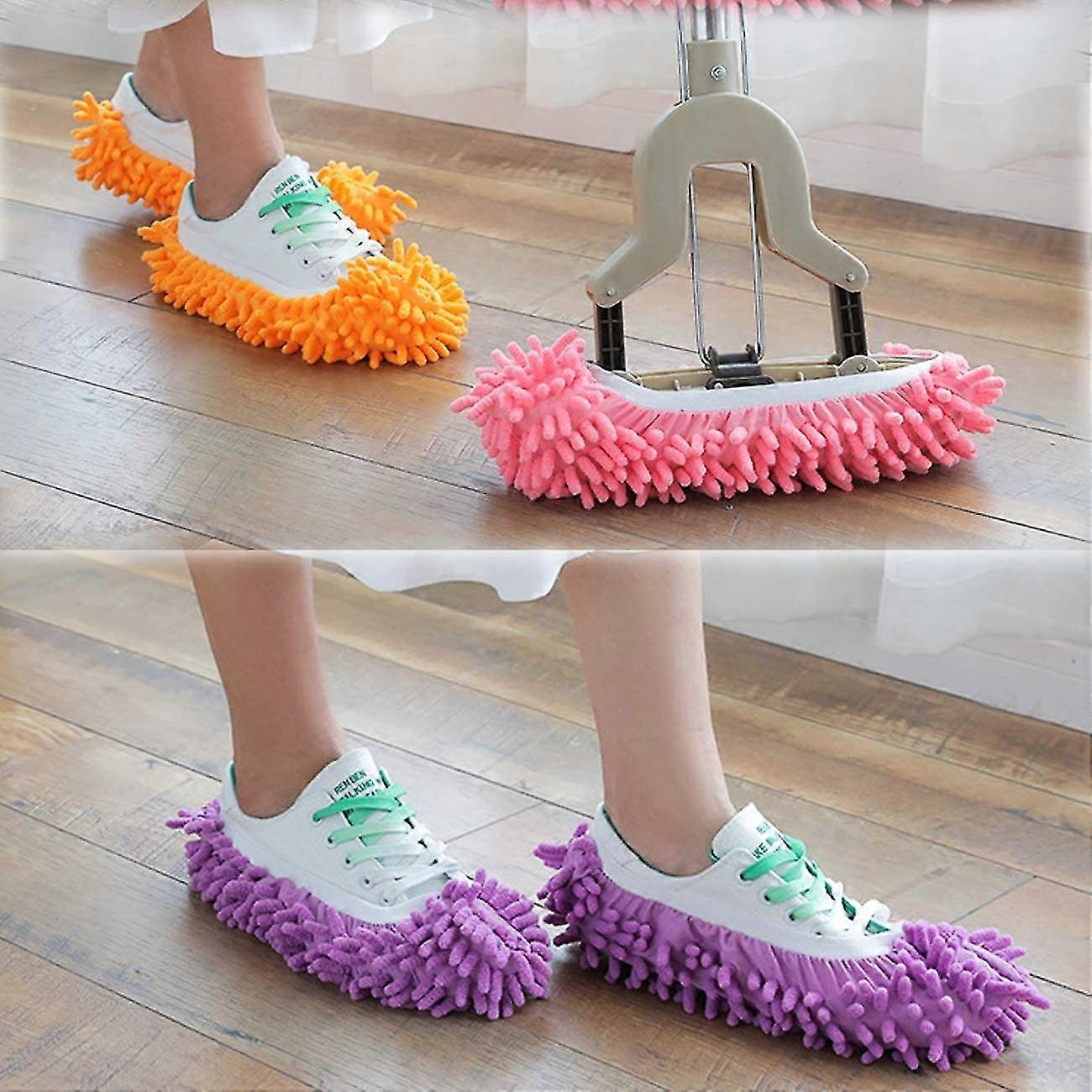 5 Pairs (10 Pcs) Multi-function Dust Duster Mop Slippers Shoes Cover