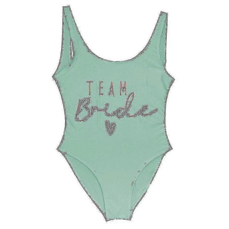 S3xl Or Impression Équipe Mariée Maillot De Bain Une Pièce Squad Femmes Maillots De Bain Bachelorette Party Maillot De Bain D’été