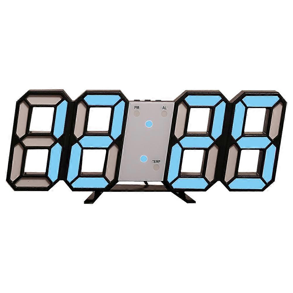 3D Clock Digital Led Alarm Clock Electronic Clock Living Room Wall Clock Indoor Temperature Table Clock White