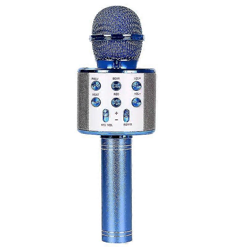Wireless Bluetooth Karaoke Handheld Microphone, Home Ktv Player With Ios Computer Supportblue