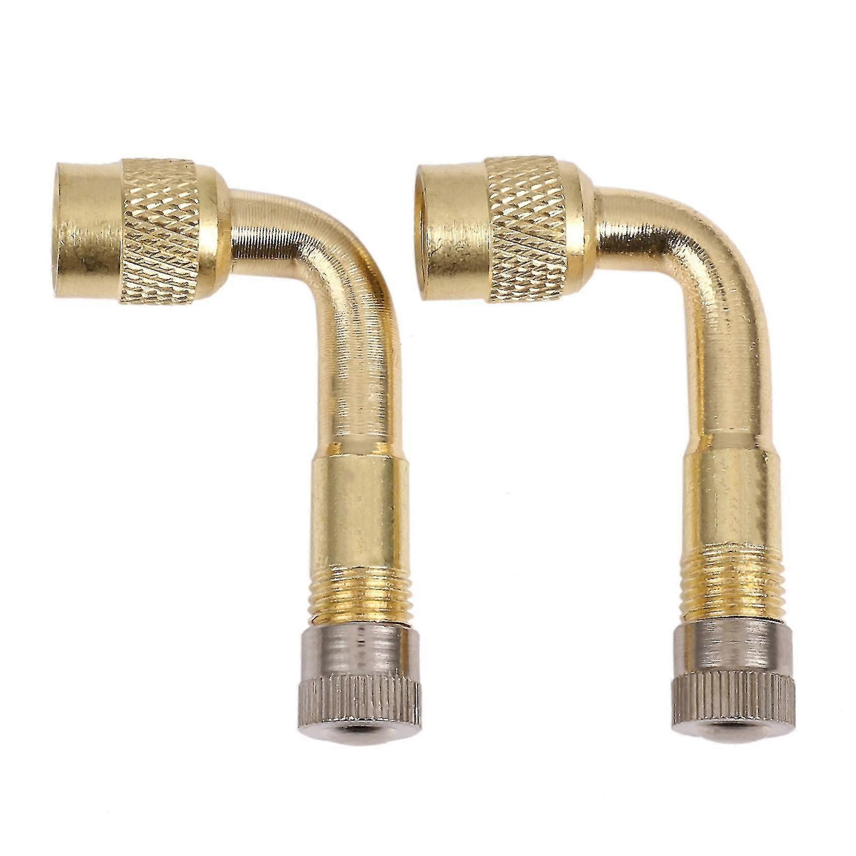 2 ορείχαλκος ελαστικών βαλβίδων επέκτασης βαλβίδων PCs 90 βαθμός καθολικός για τη μοτοσικλέτα αυτοκινήτων φορτηγών