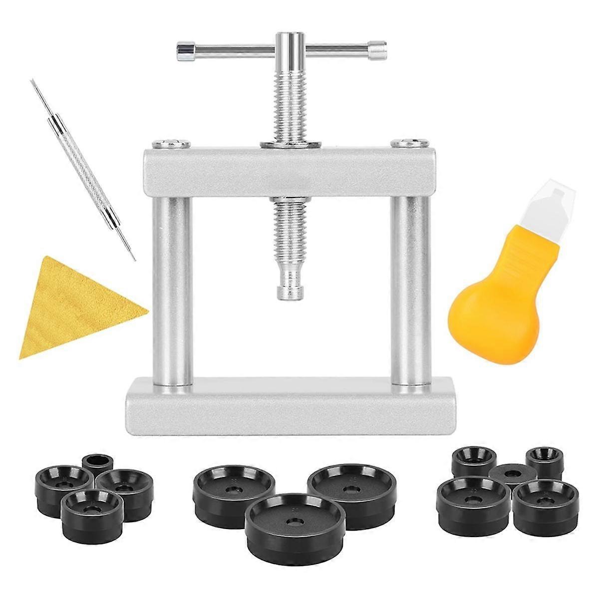Watch Press Tool Set, Watch Press Set Back Case Closer with 12 Molds, Watch Crystal Press,for Closing Caps
