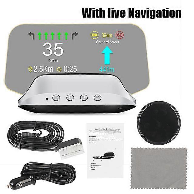 Car Electronic Navigation GPS obd2 Speedometer Auto Projector Hud C3 HUD Head Up Display