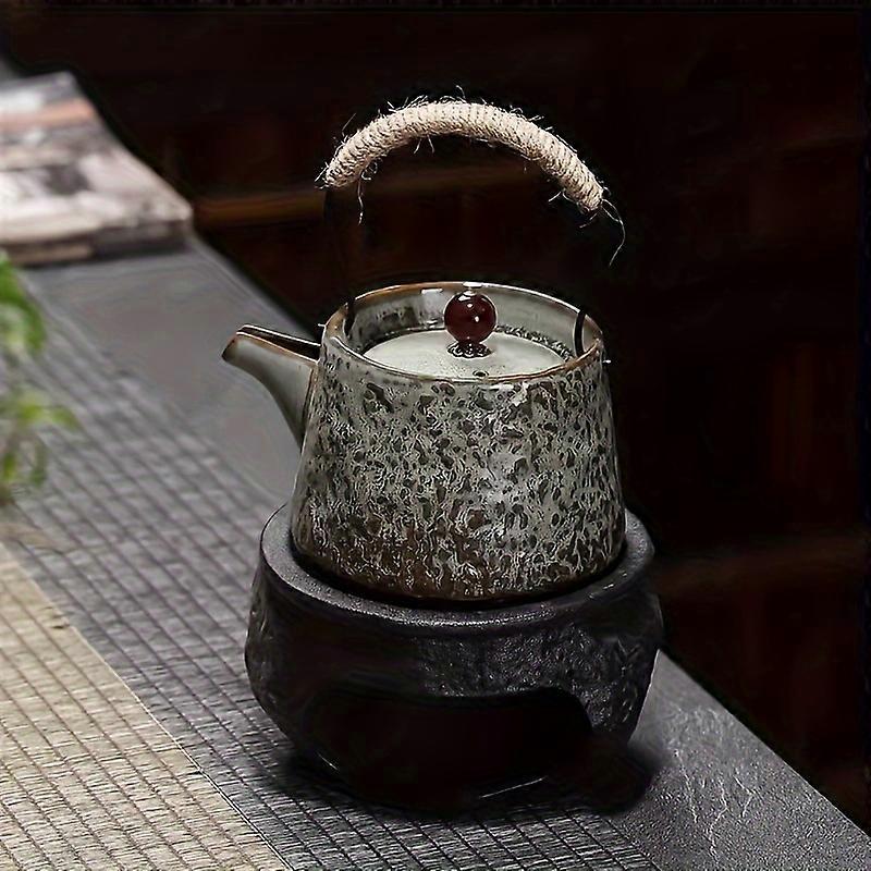 1 Set Portable Ceramic Kung Fu Tea Set - Complete Travel Companion for Tea Lovers - Compact, Lightweight & Multifunctional - Includes Candle Warmer, M