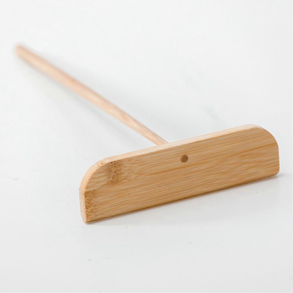 Small Bamboo Portable Washable Pancake Rake with Long Handle Cooking Tool