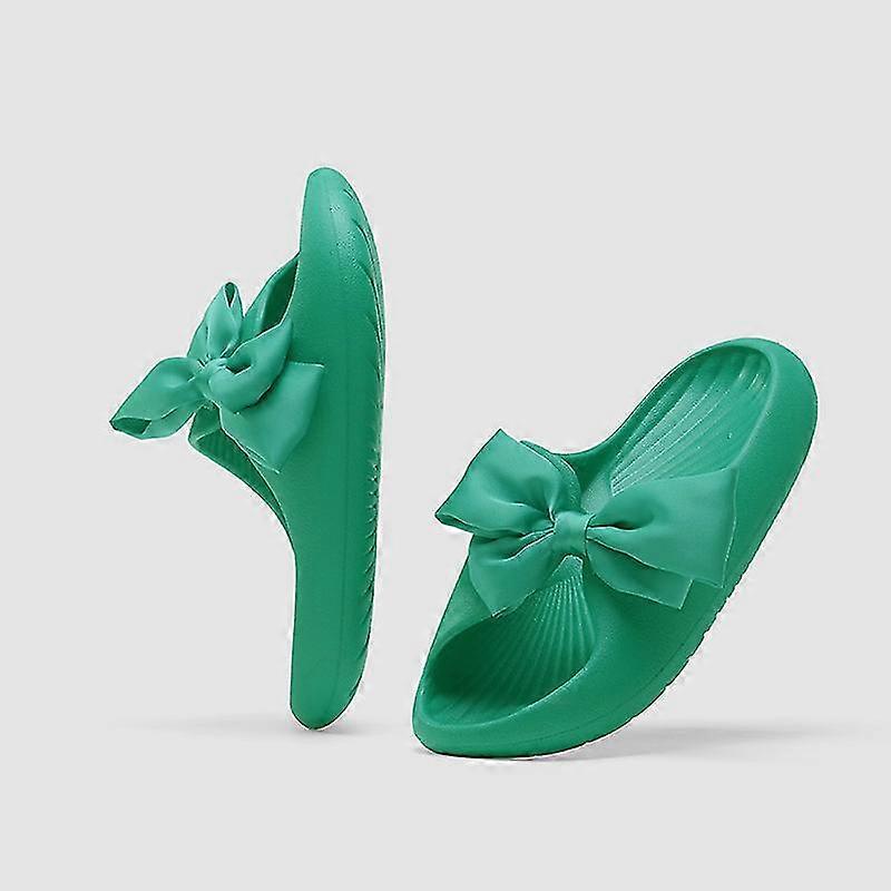 Kvinnor Tofflor Bow-Knot Sommarmassage Inomhus Utomhus Lägenheter För Damer Anti-Slip Sandal För Semester Kvinna Öppen Tå Rutschkanor Beach