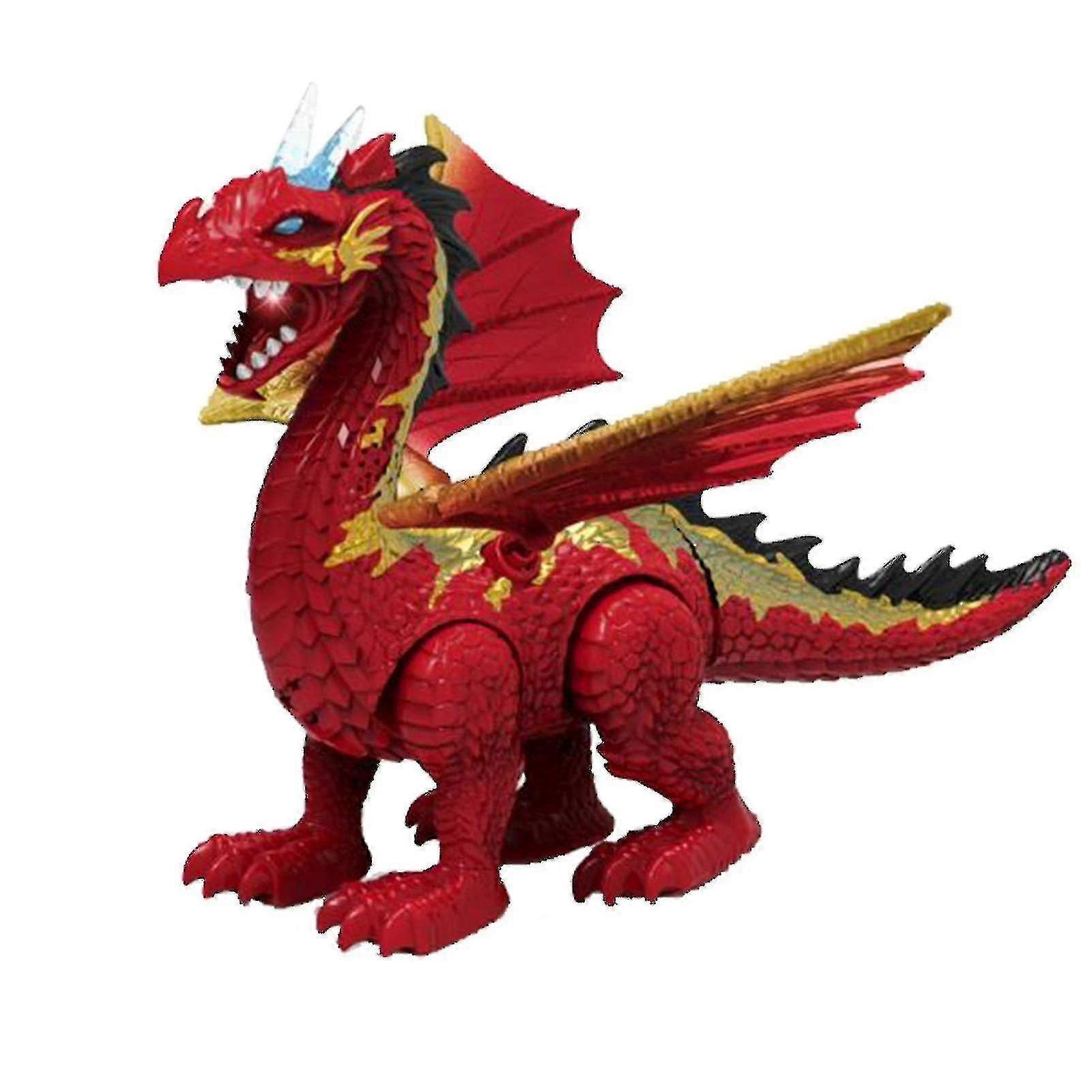 Dinosaur Toy Simulation Animal Model Firebreathing Flying Dragon Gray Walking Projection Mechanical Dragon